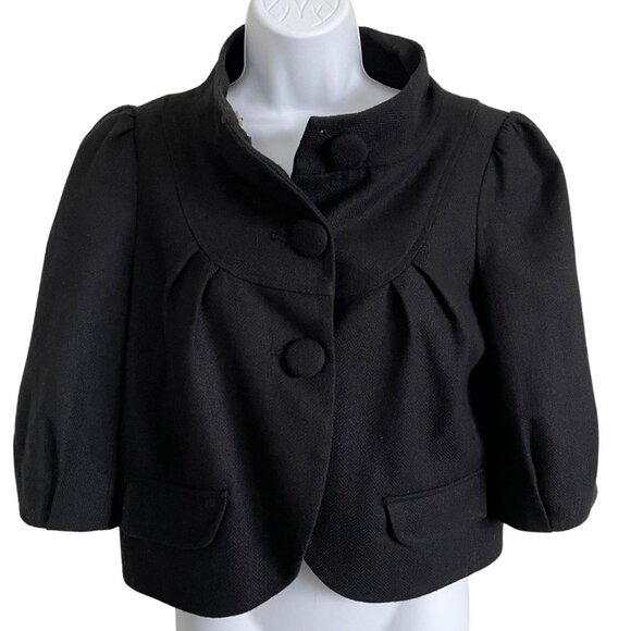 Miss Shop Black Wool Blazer Jacket Coat Vintage Style Australian Maker US Size 6 - Picture 1 of 7